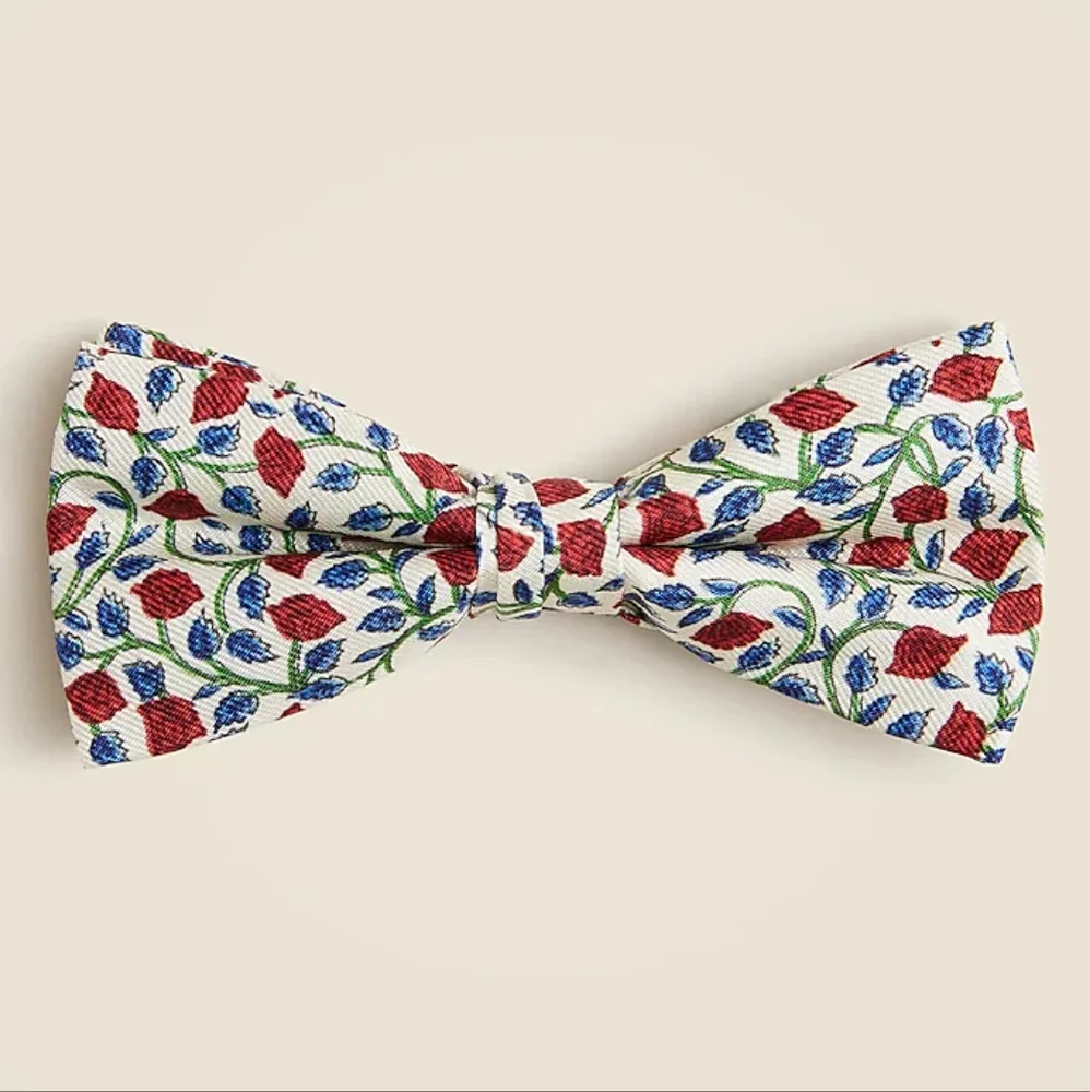 NEW Kids' silk bow tie in rosewood floral